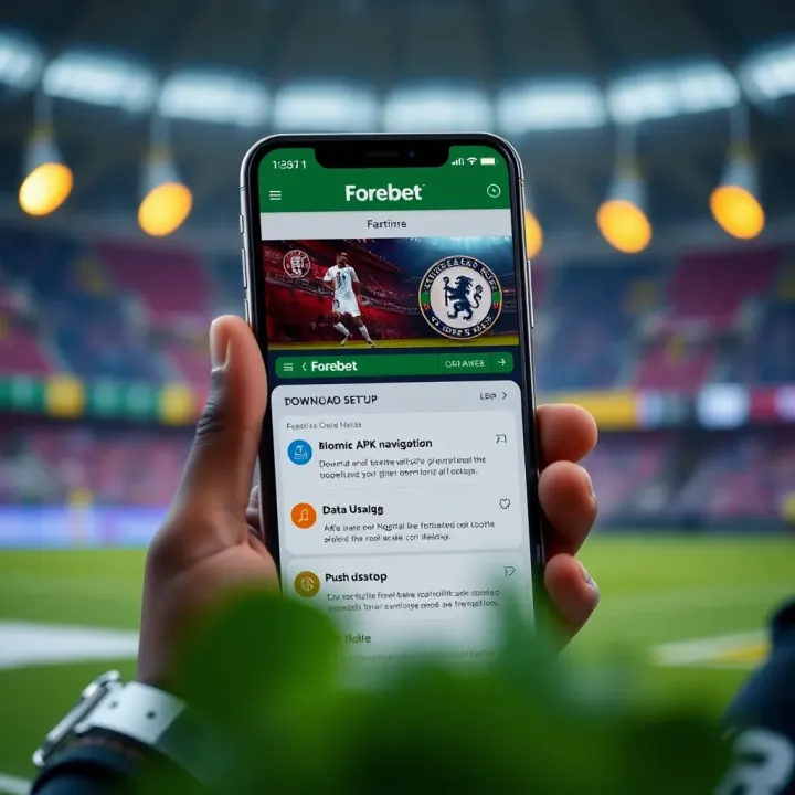 Smartphone displaying Forebet website with football predictions