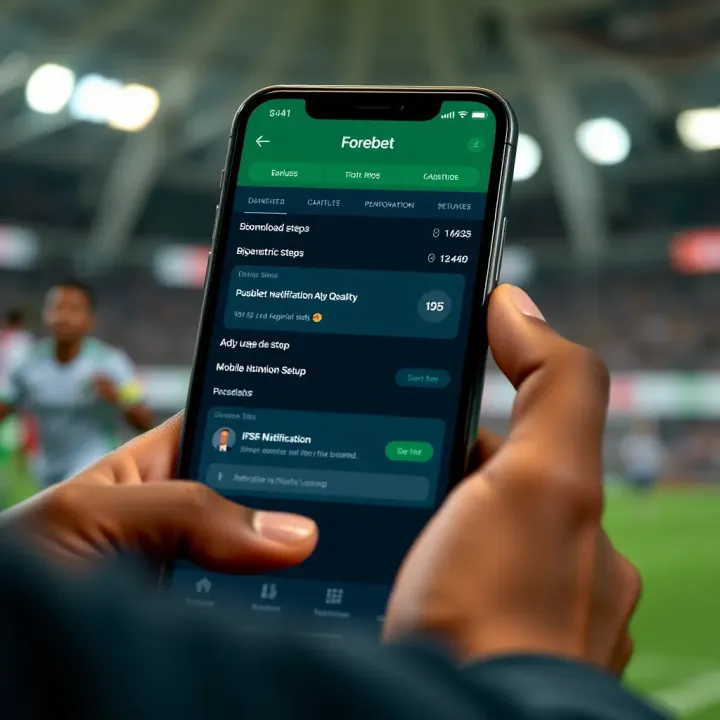 Android smartphone displaying Forebet app interface with football match predictions and statistics
