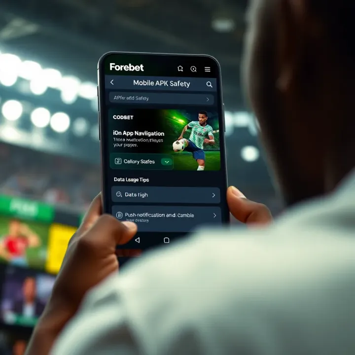 Android smartphone displaying Forebet app interface with football match predictions