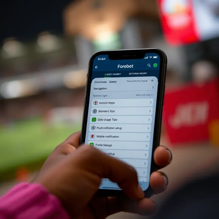Mobile device displaying Forebet app interface with football match predictions