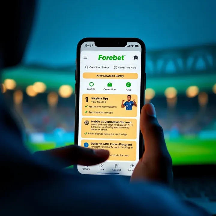User interacting with Forebet Mobile on a phone, accessing real-time football updates and betting insights in Nigeria