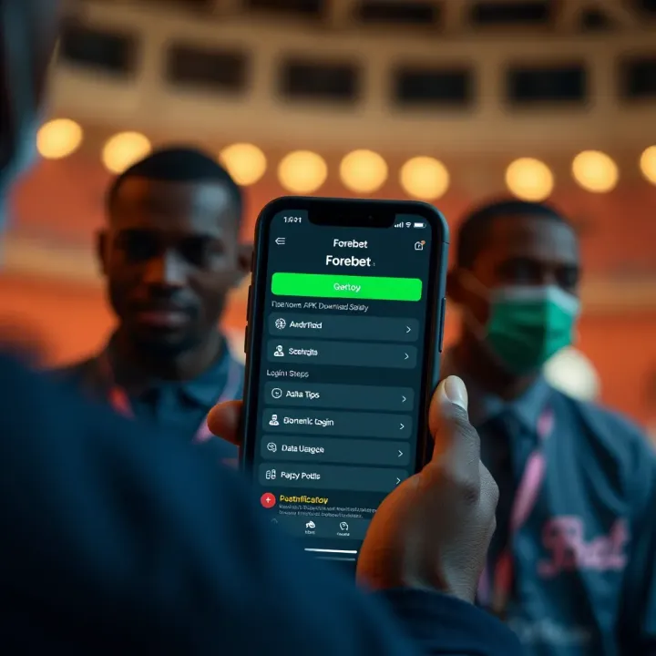 Mobile app interface showcasing Forebet Nigeria key features for sports predictions
