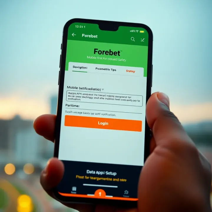 Mobile phone displaying Forebet Original app interface with football match predictions and statistics
