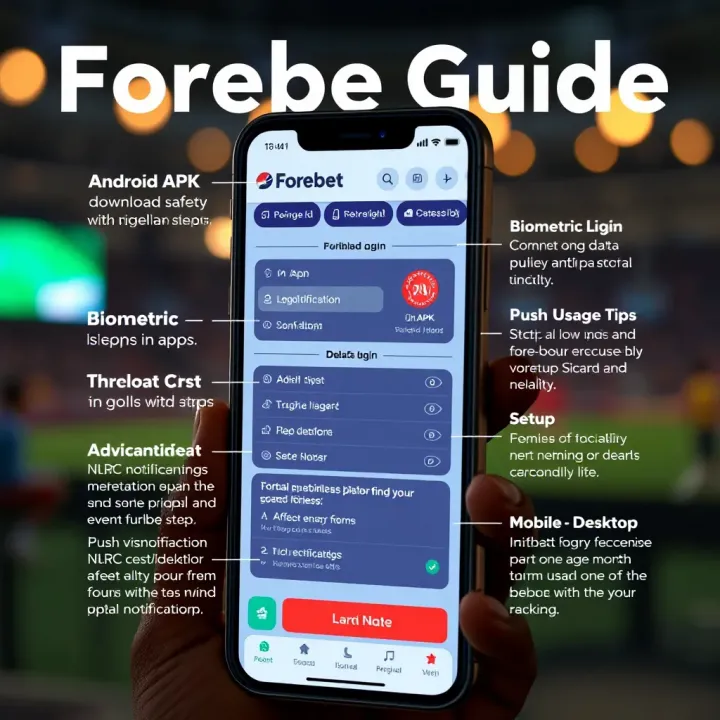 Graphic representation of Forebet QR code with sports icons connected around it